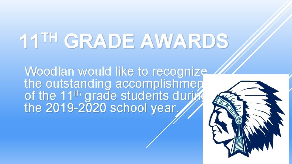 TH 11 GRADE AWARDS Woodlan would like to recognize the outstanding accomplishments of the TH 11 GRADE AWARDS Woodlan would like to recognize the outstanding accomplishments of the