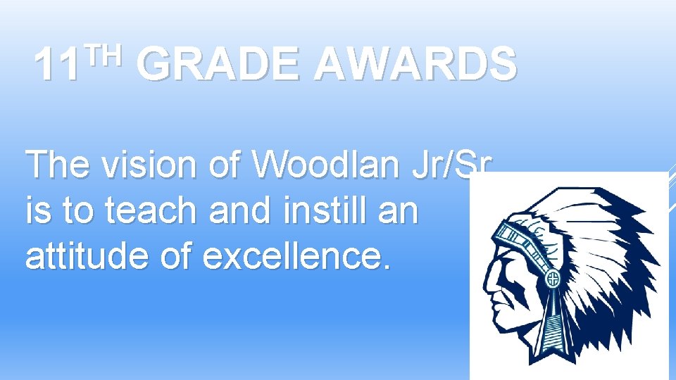 TH 11 GRADE AWARDS The vision of Woodlan Jr/Sr is to teach and instill TH 11 GRADE AWARDS The vision of Woodlan Jr/Sr is to teach and instill