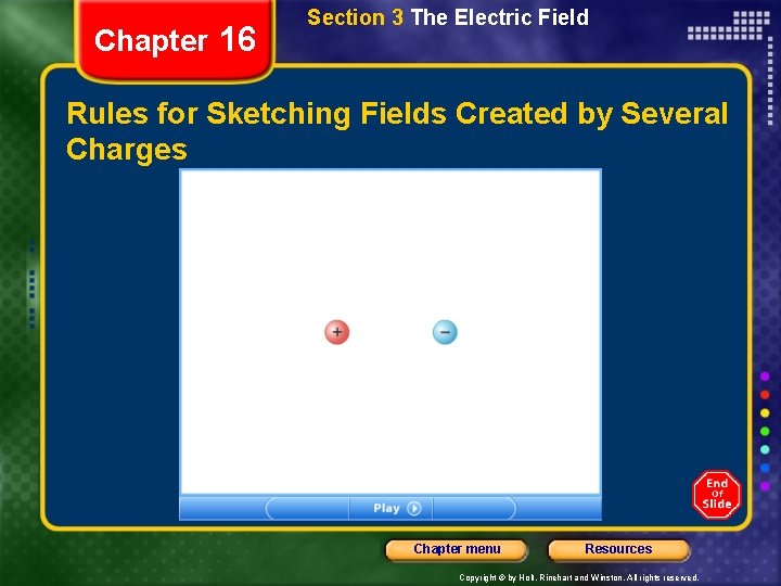 Chapter 16 Section 3 The Electric Field Rules for Sketching Fields Created by Several