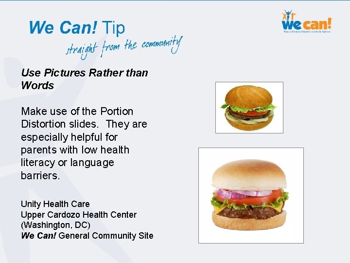 Chapter 5 | Session 2: Maintain a Healthy Weight Use Pictures Rather than Words