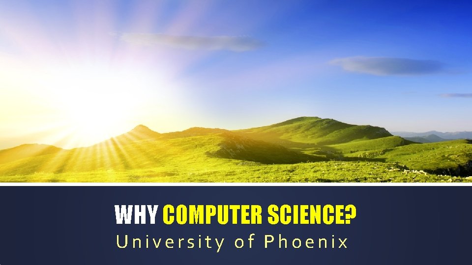 WHY COMPUTER SCIENCE? University of Phoenix 