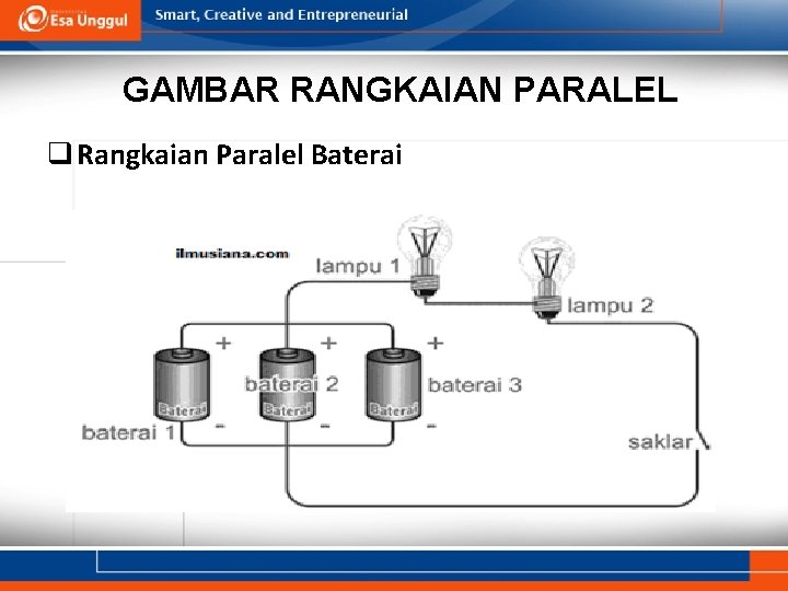 GAMBAR RANGKAIAN PARALEL q Rangkaian Paralel Baterai 
