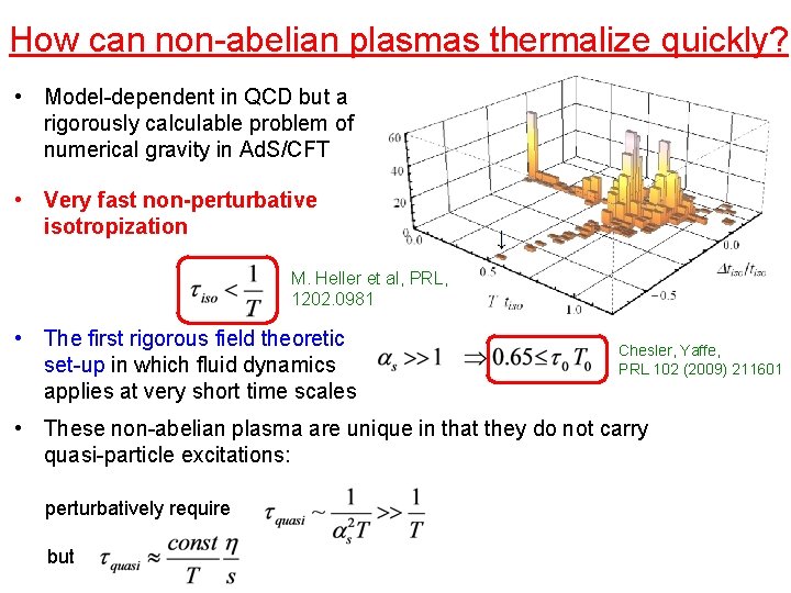 How can non-abelian plasmas thermalize quickly? • Model-dependent in QCD but a rigorously calculable