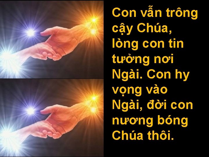 Con vẫn trông cậy Chúa, lòng con tin tưởng nơi Ngài. Con hy vọng