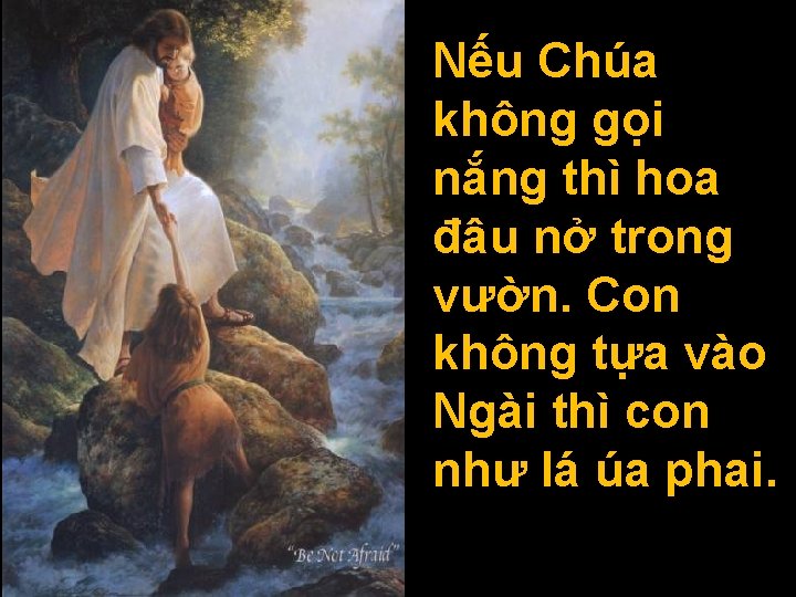 Nếu Chúa không gọi nắng thì hoa đâu nở trong vườn. Con không tựa