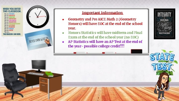 Important Information ● ● ● Geometry and Pre AICE Math 2 (Geometry Honors) will