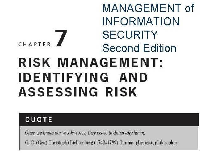 MANAGEMENT of INFORMATION SECURITY Second Edition 