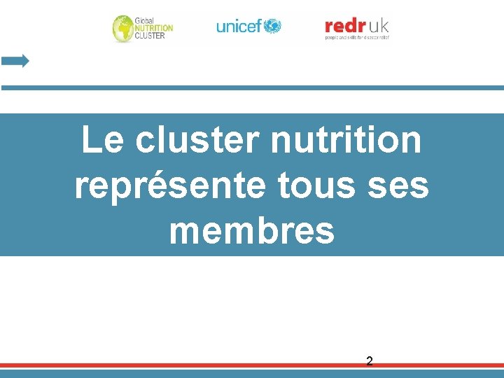 Le cluster nutrition représente tous ses membres 2 