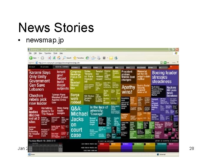 News Stories • newsmap. jp Jan 27, 2017 IAT 355 28 