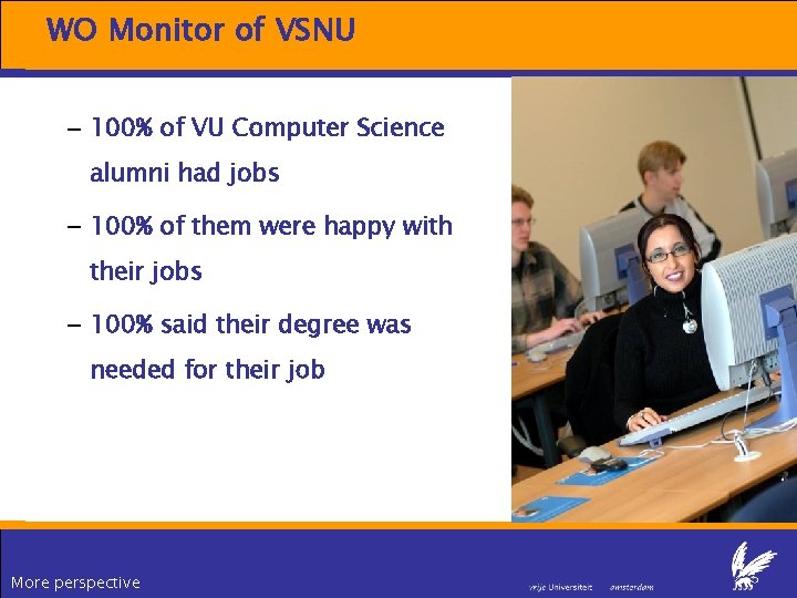 WO Monitor of VSNU – 100% of VU Computer Science alumni had jobs – WO Monitor of VSNU – 100% of VU Computer Science alumni had jobs –