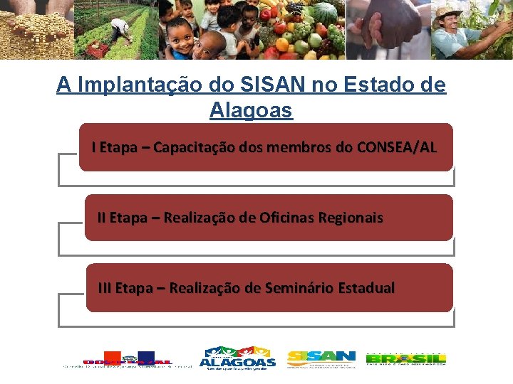 A Implantação do SISAN no Estado de Alagoas I Etapa – Capacitação dos membros