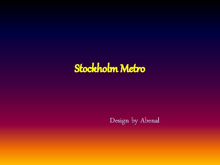 Stockholm Metro Design by Abenal 