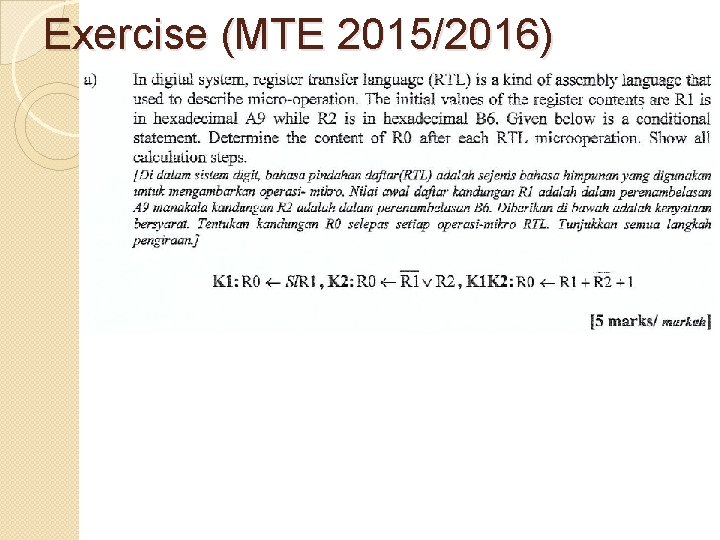 Exercise (MTE 2015/2016) 