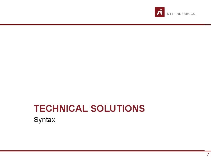 TECHNICAL SOLUTIONS Syntax 7 7 