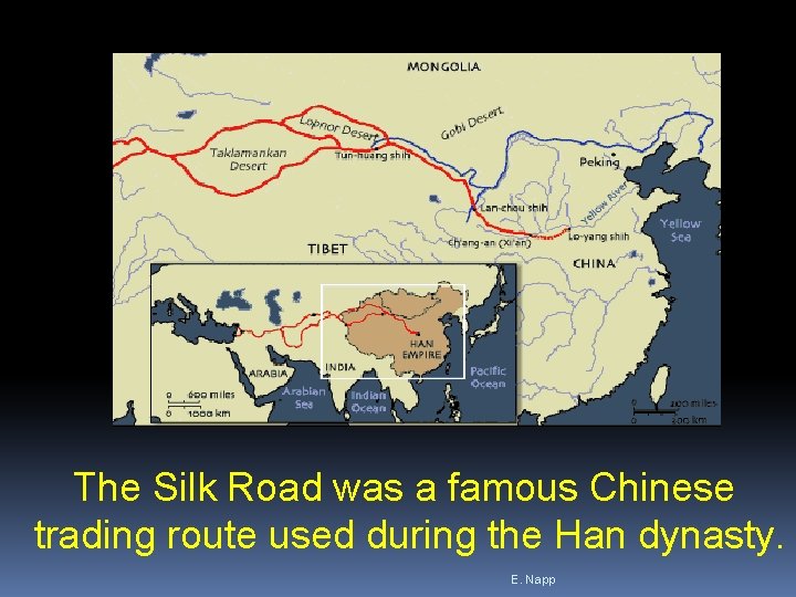 The Silk Road was a famous Chinese trading route used during the Han dynasty. The Silk Road was a famous Chinese trading route used during the Han dynasty.