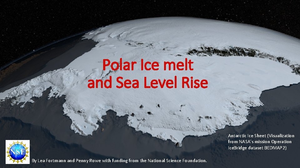 Polar Ice melt and Sea Level Rise Antarctic Ice Sheet (Visualization from NASA's mission