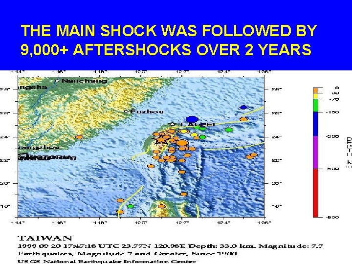 THE MAIN SHOCK WAS FOLLOWED BY 9, 000+ AFTERSHOCKS OVER 2 YEARS 