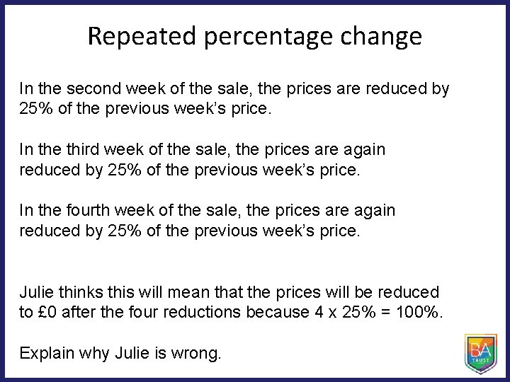 Repeated percentage change In the second week of the sale, the prices are reduced Repeated percentage change In the second week of the sale, the prices are reduced