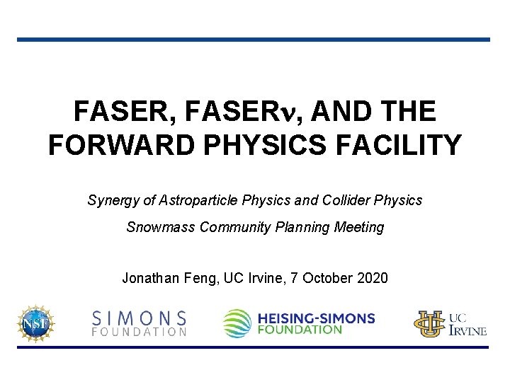 FASER, FASERn, AND THE FORWARD PHYSICS FACILITY Synergy of Astroparticle Physics and Collider Physics