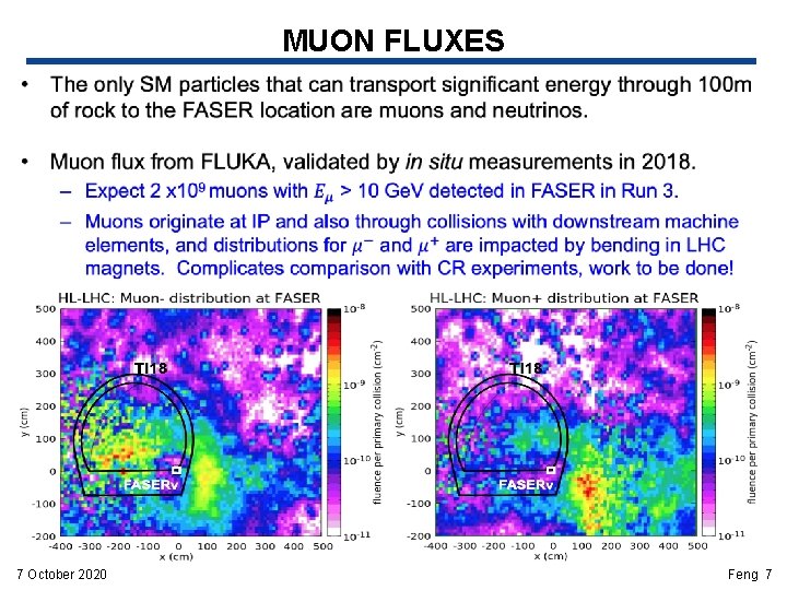 MUON FLUXES • 7 October 2020 Feng 7 