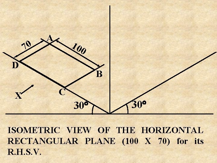 70 A 10 0 D X B C 30 ISOMETRIC VIEW OF THE HORIZONTAL