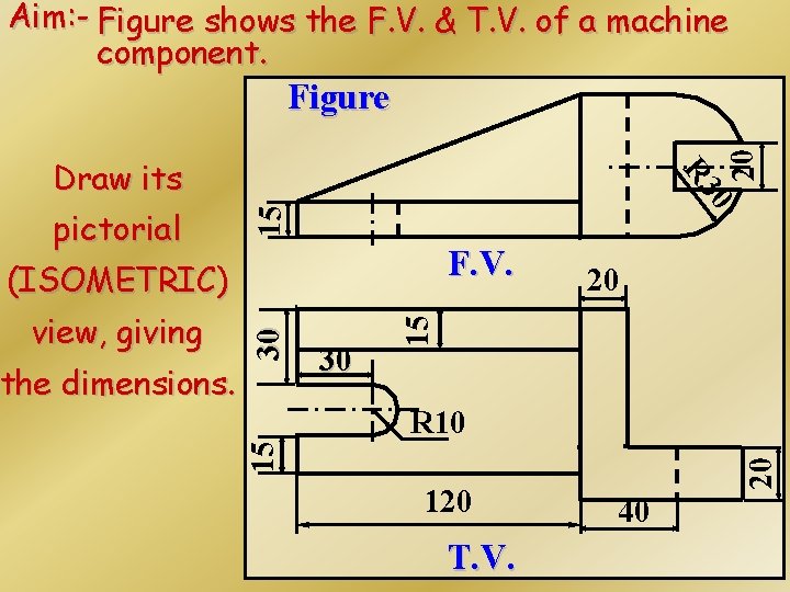 Aim: - Figure shows the F. V. & T. V. of a machine component.