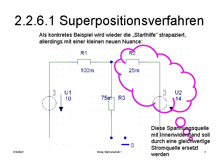 2. 2. 6. 1 Superpositionsverfahren Als konkretes Beispiel wird wieder die „Starthilfe“ strapaziert, allerdings