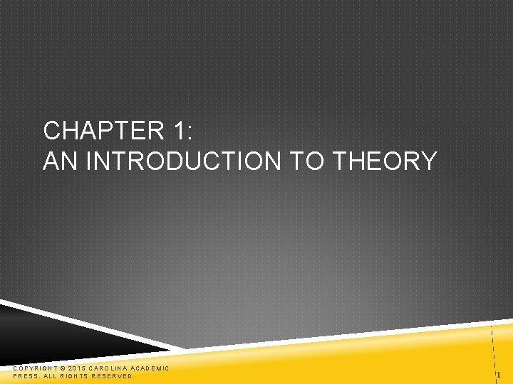CHAPTER 1 AN INTRODUCTION TO THEORY COPYRIGHT 2015