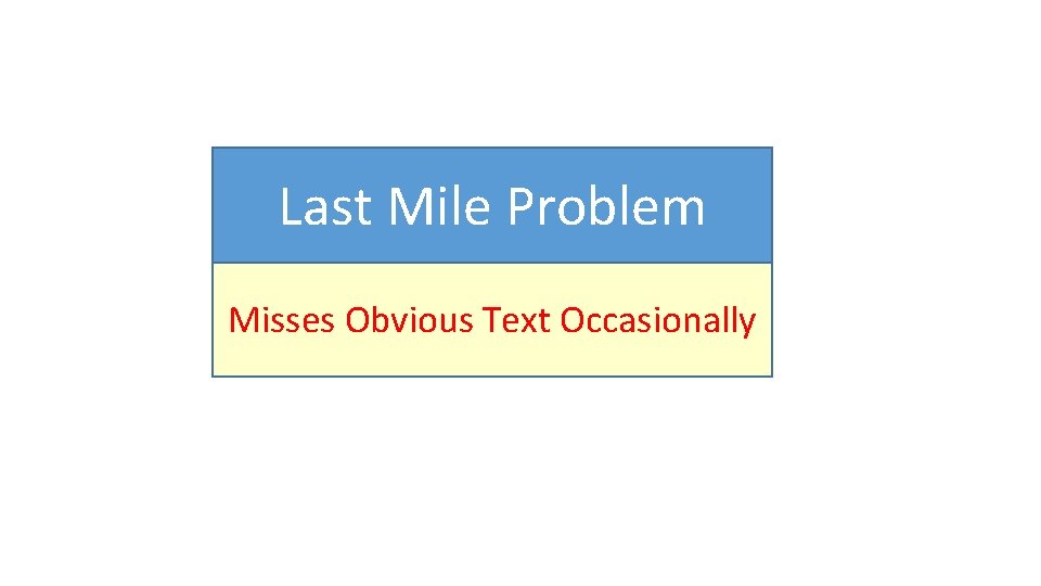Last Mile Problem Misses Obvious Text Occasionally 