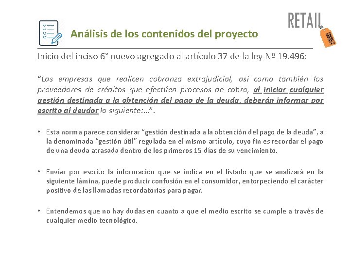 Análisis de los contenidos del proyecto Inicio del inciso 6° nuevo agregado al artículo