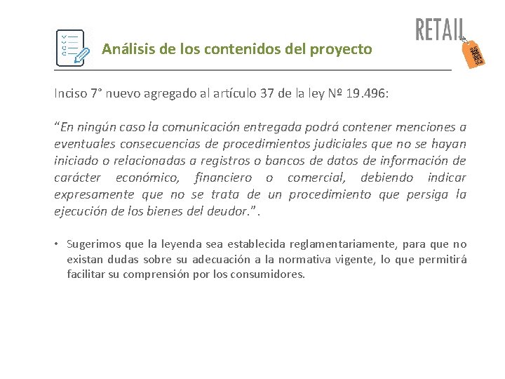Análisis de los contenidos del proyecto Inciso 7° nuevo agregado al artículo 37 de