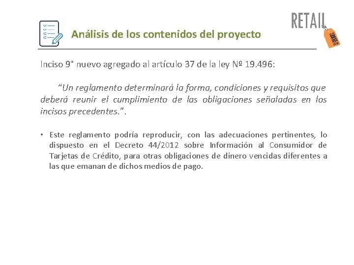 Análisis de los contenidos del proyecto Inciso 9° nuevo agregado al artículo 37 de