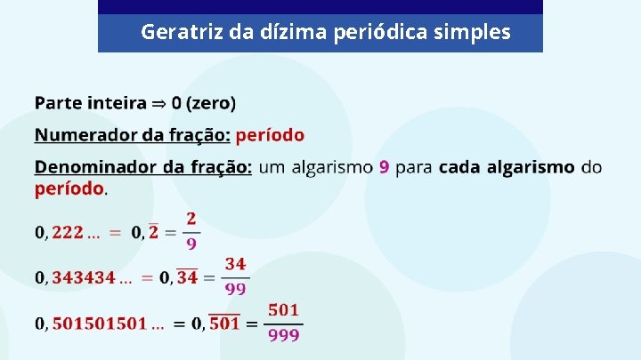 Geratriz da dízima periódica simples 