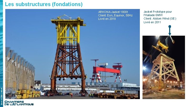 Les substructures (fondations) ARKONA Jacket 1800 t Client: Eon, Equinor, 50 Hz Livré en