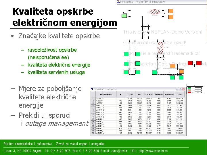 Kvaliteta opskrbe električnom energijom • Značajke kvalitete opskrbe – raspoloživost opskrbe (neisporučena ee) –