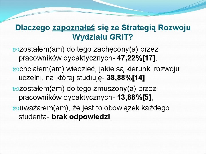 Dlaczego zapoznałeś się ze Strategią Rozwoju Wydziału GRi. T? zostałem(am) do tego zachęcony(a) przez