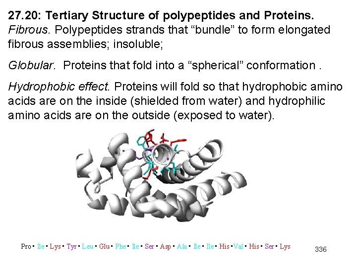 27. 20: Tertiary Structure of polypeptides and Proteins. Fibrous. Polypeptides strands that “bundle” to