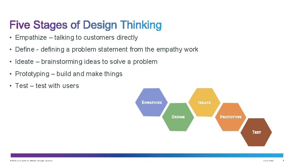  • Empathize – talking to customers directly • Define - defining a problem