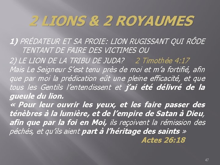 2 LIONS & 2 ROYAUMES 1) PRÉDATEUR ET SA PROIE: LION RUGISSANT QUI RÔDE