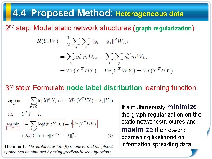 4. 4 Proposed Method: Heterogeneous data 2 nd step: Model static network structures (graph