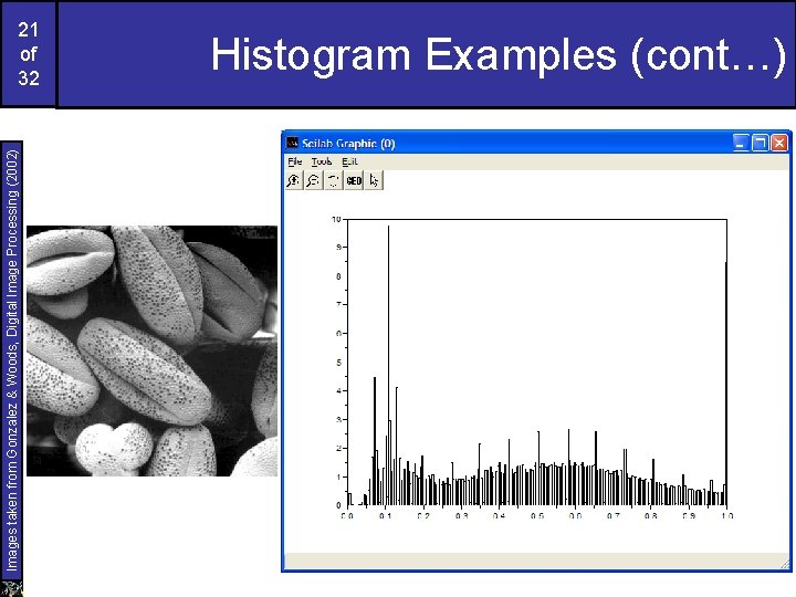 Images taken from Gonzalez & Woods, Digital Image Processing (2002) 21 of 32 Histogram