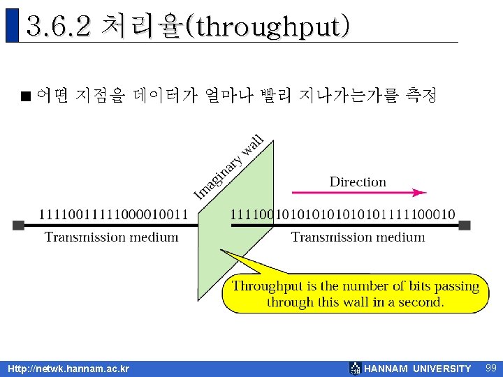 3. 6. 2 처리율(throughput) < 어떤 지점을 데이터가 얼마나 빨리 지나가는가를 측정 Http: //netwk.