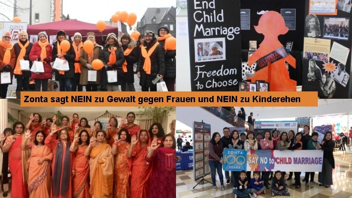 Zonta sagt NEIN zu Gewalt gegen Frauen und NEIN zu Kinderehen 