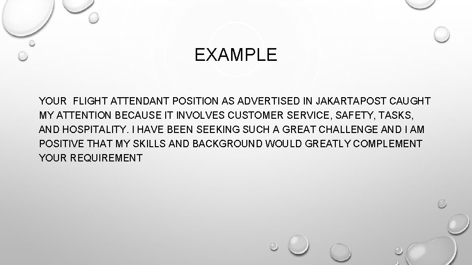 EXAMPLE YOUR FLIGHT ATTENDANT POSITION AS ADVERTISED IN JAKARTAPOST CAUGHT MY ATTENTION BECAUSE IT EXAMPLE YOUR FLIGHT ATTENDANT POSITION AS ADVERTISED IN JAKARTAPOST CAUGHT MY ATTENTION BECAUSE IT