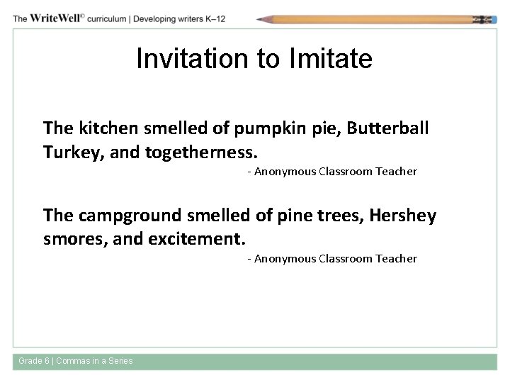 Invitation to Imitate The kitchen smelled of pumpkin pie, Butterball Turkey, and togetherness. -