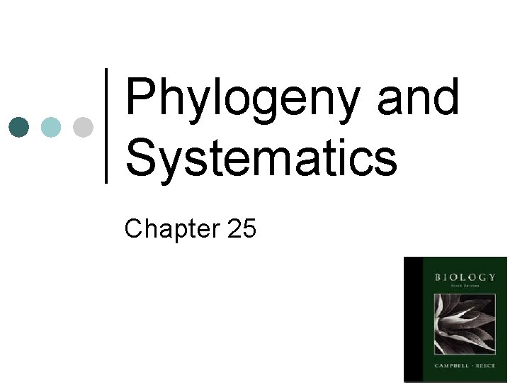 Phylogeny and Systematics Chapter 25 
