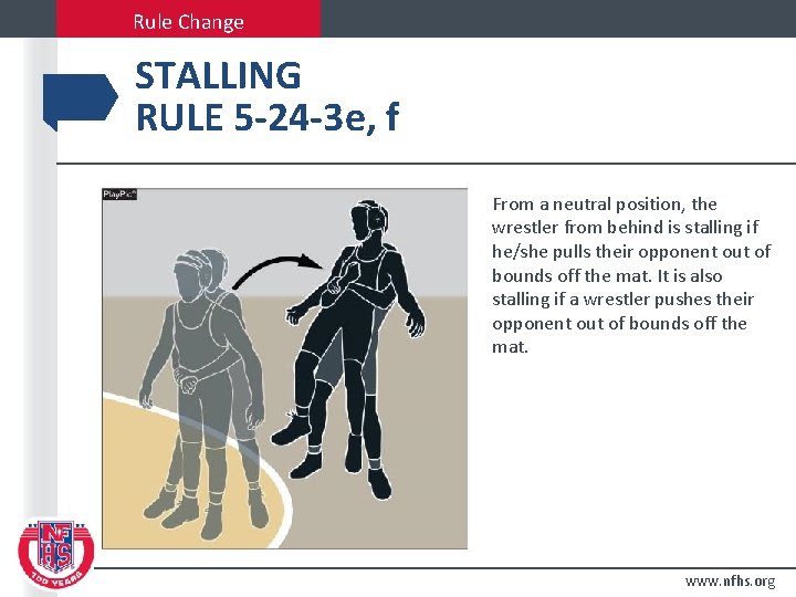 Rule Change STALLING RULE 5 -24 -3 e, f From a neutral position, the
