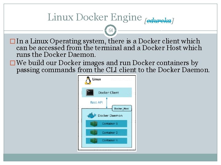 Linux Docker Engine [edureka] 64 � In a Linux Operating system, there is a
