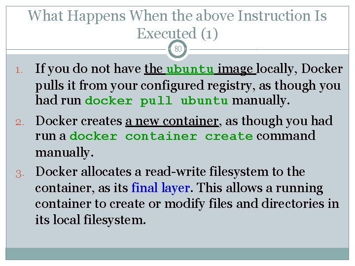 What Happens When the above Instruction Is Executed (1) 80 1. If you do