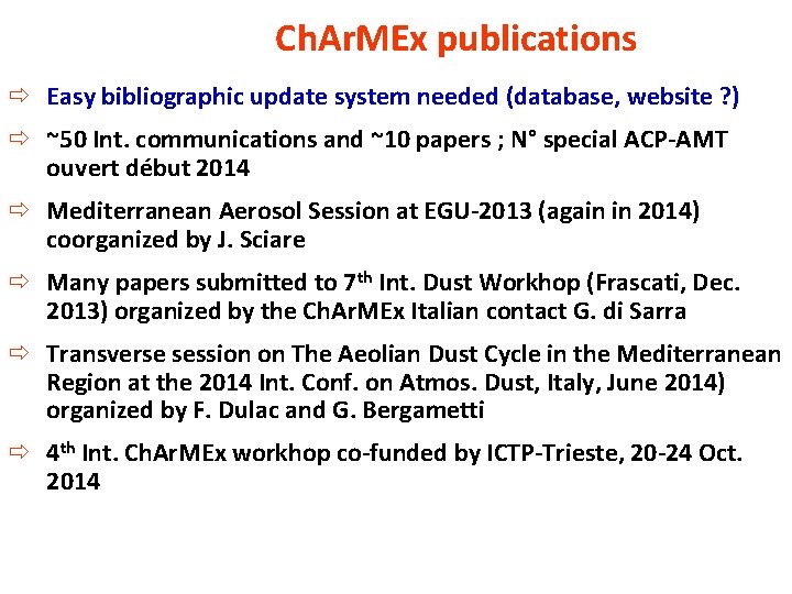 Ch. Ar. MEx publications ð Easy bibliographic update system needed (database, website ? )